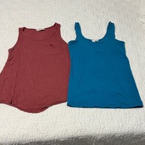 Women's Sleeveless Tops - Blue and Red